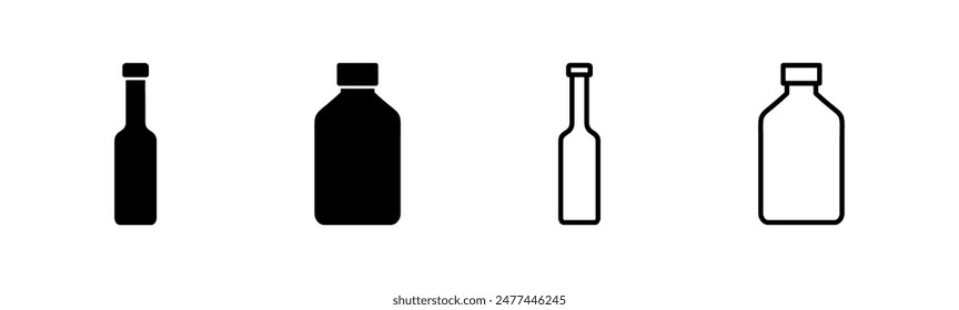 Bottle icon set. bottle vector icon