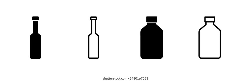 Bottle icon set. bottle vector icon