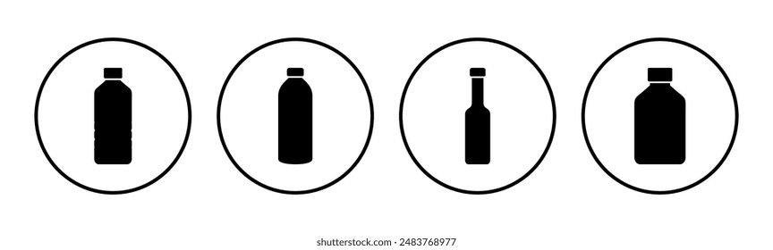 Bottle icon set. bottle vector icon