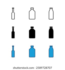 Bottle icon set. bottle vector icon