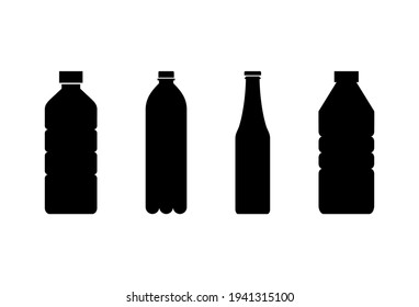 Flaschensymbol-Set. Flaschenvektorsymbole