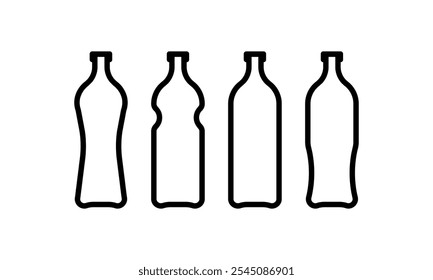 Bottle icon set. Vector illustration.