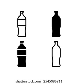 Bottle icon set. Vector illustration.