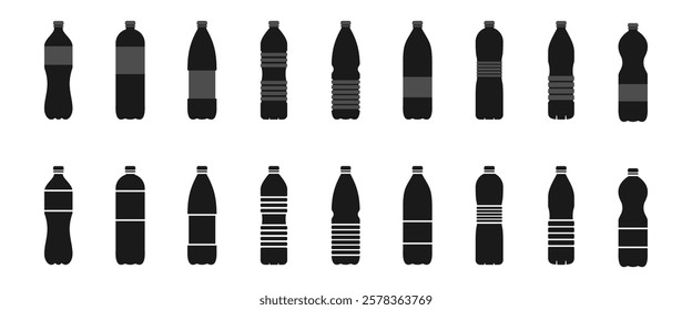bottle icon set vector illustration isolated on white background.