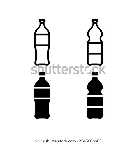 Bottle icon set. Vector illustration.