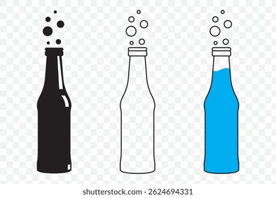 Bottle icon set. bottle vector icon on Transparent Background. EPS 10.