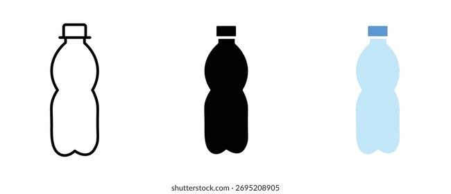 Bottle icon set vector on white background. drink, beverage, container, symbol.