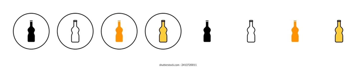 Vector de conjunto de iconos de frasco. signo del frasco y símbolo
