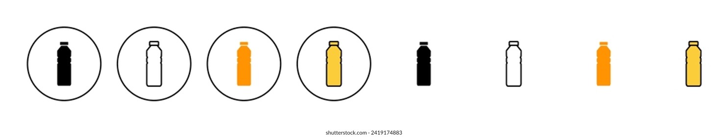 Flaschensymbol-Set-Vektorgrafik. Flaschenzeichen und -zeichen