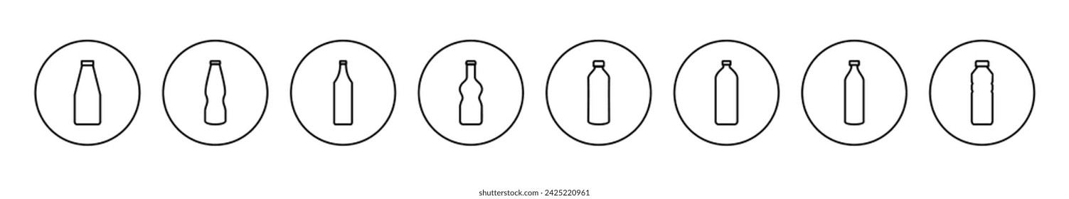 Bottle icon set vector. bottle sign and symbol