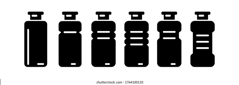 bottle icon set, vector, symbol, logo