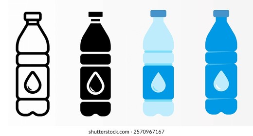Bottle icon set. Water bottle sign. for mobile concept and web design. vector illustration on white background