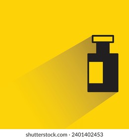 bottle icon with shadow on yellow background