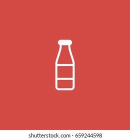 bottle icon. sign design. red background