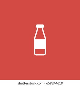 bottle icon. sign design. red background