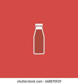 bottle icon. sign design. red background