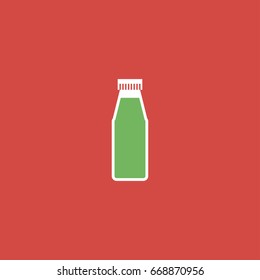 bottle icon. sign design. red background