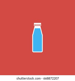 bottle icon. sign design. red background