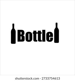 Bottle Icon Silhouette – Beverage and Packaging Symbol