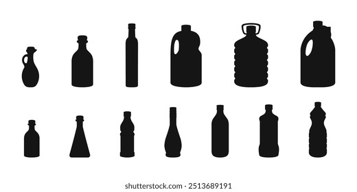 Bottle icon.
Silhouette bottles container symbol