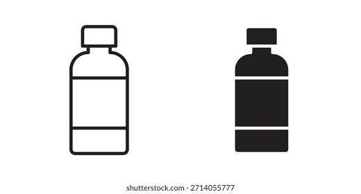 Bottle icon silhouette vector designs. Editable Strokes
