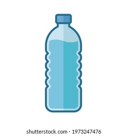 Bottle icon. Simple filled outline style. Water, container, plastic, drink, cola, cold, beverage, concept, design element. Vector illustration isolated on white background. EPS 10.