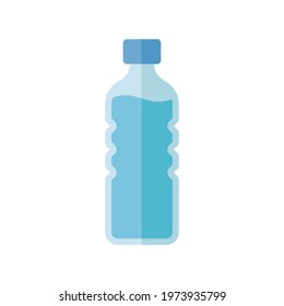 Bottle icon. Simple flat style. Water, container, plastic, drink, cola, cold, beverage, concept, design element. Vector illustration isolated on white background. EPS 10.