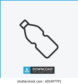 bottle icon. simple outline bottle vector icon. on white background.