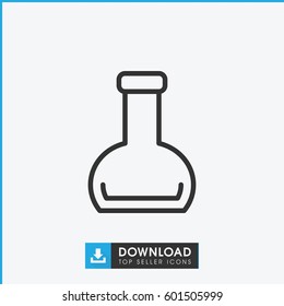 bottle icon. simple outline bottle vector icon. on white background.