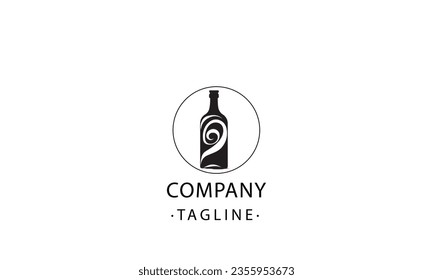 bottle icon symbol black logo design white background