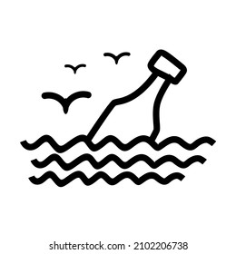 bottle icon or symbol design floating on water