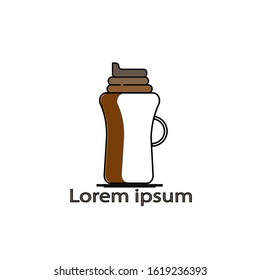 Bottle icon with thick lines on the edges. With a beautiful and simple design