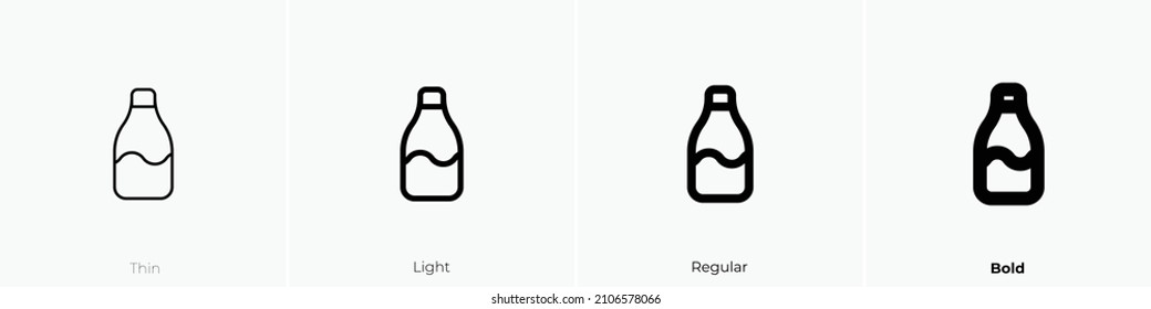 bottle icon. Thin, Light Regular And Bold style design isolated on white background