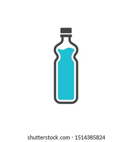 bottle icon in trendy flat design icon flat template color editable. bottle symbol vector sign on white background.