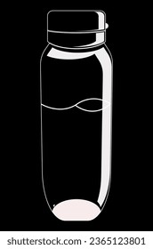 bottle icon in trendy flat design