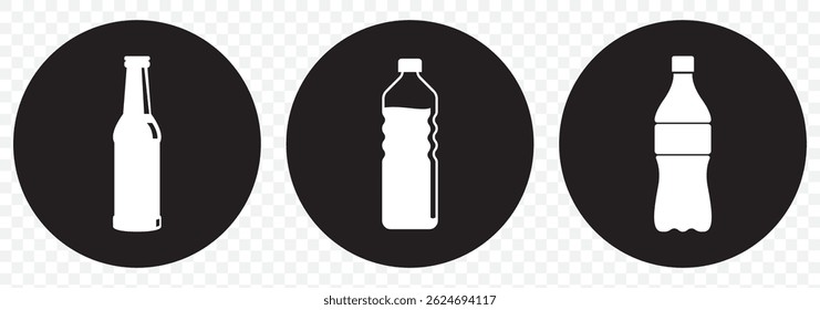 Bottle icon in trendy flat design on Transparent Background. EPS 10.