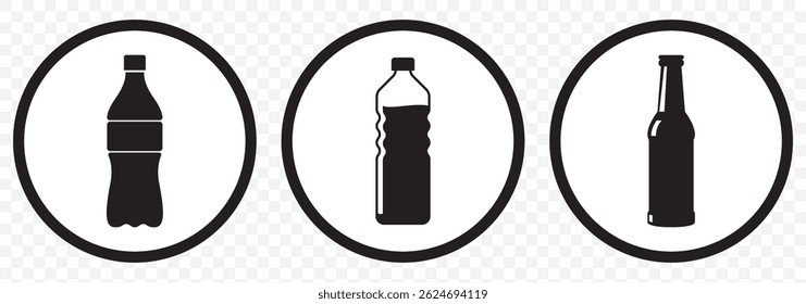 Bottle icon in trendy flat design on Transparent Background. EPS 10.