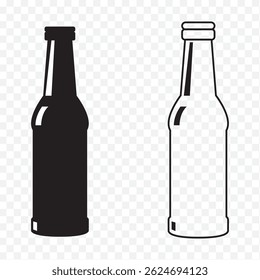 Bottle icon in trendy flat design on Transparent Background. EPS 10.