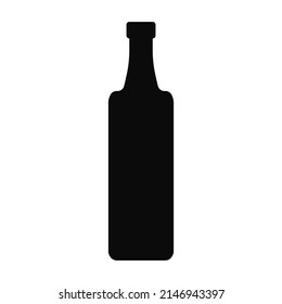 Icono de botella de color negro aislado en fondo blanco para el signo de reciclado de plástico, contenedor, agua, alcohol, cerveza, limonada. 10 pasos