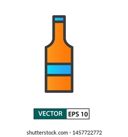 Bottle icon vector. Colour style. Isolated on white background. Vector Illustration EPS 10