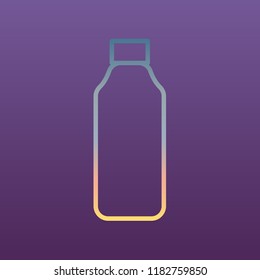 Bottle Icon. Vector. Evening gradient icon at violet background.
