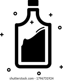 bottle icon vector graphic illustration, can be used as a drink bottle icon and the like.