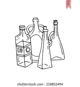 Bottle icon, vector illustration