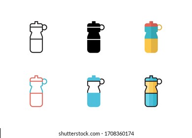 Vektorillustration-Illustration mit Flaschensymbol mit unterschiedlichem Stil. einzeln auf weißem Hintergrund