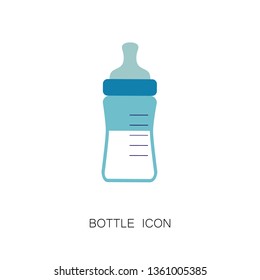 Bottle Icon. Vector Illustration. Flat Graphic Style. Baby Shower Decorative Design Element.