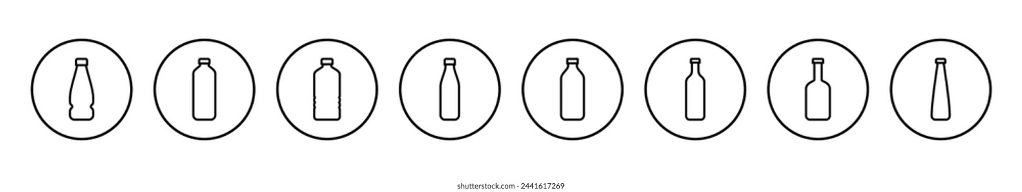 Ilustración vectorial de icono de botella. símbolo y signo de botella