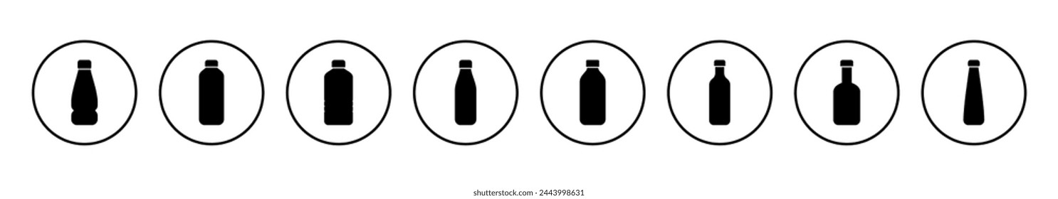 Flaschensymbol Vektorillustration. Flaschensymbol und -zeichen