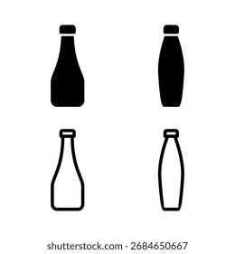Ilustración vectorial del icono de la botella. signo y símbolo de la botella