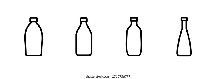Ilustración vectorial del icono de la botella. signo y símbolo de la botella