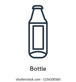 Bottle icon vector isolated on white background. thin symbols or lined elements in outline style